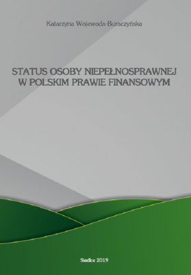 Okładka książki Status osoby niepełnosprawnej w polskim prawie finansowym